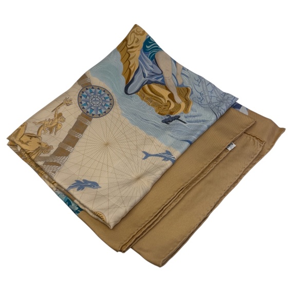 Vintage Hermes "Balade Oceane" Silk Scarf Carre 90, by Julia Abadie in 1999 - Picture 2 of 5